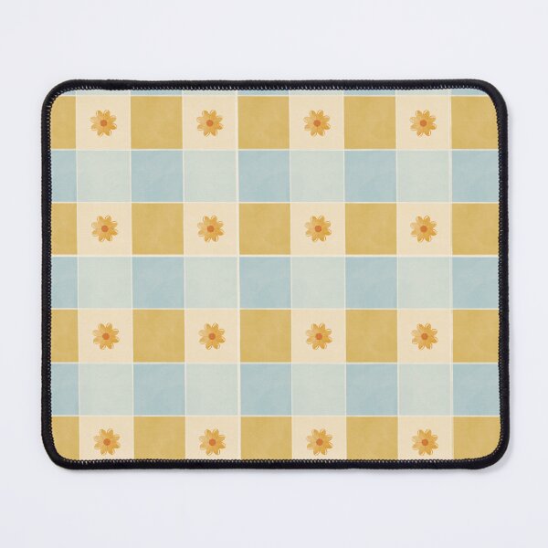 Item preview, Buttercup Checks | Retro Floral Checkerboard Pattern designed and sold by WEBiC-ART Creative Studio.