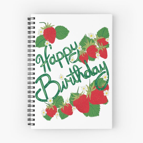 Item preview, Happy Birthday- With Strawberries designed and sold by Purposely Designed.