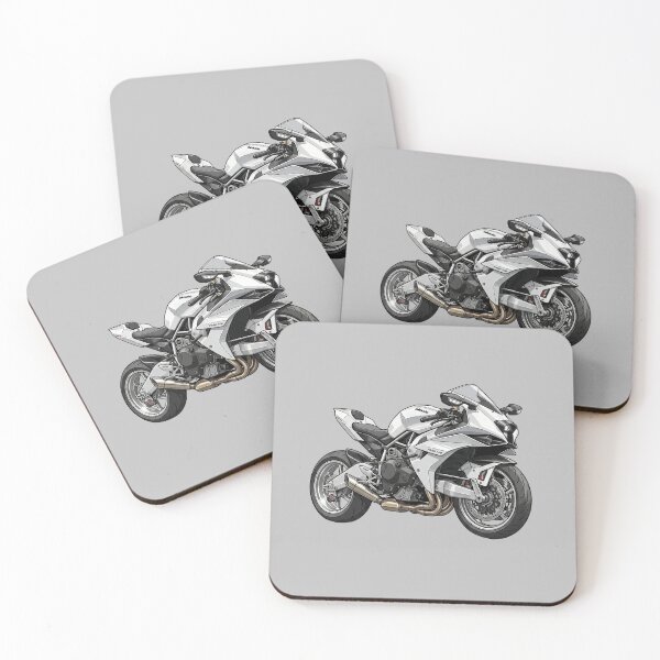 Item preview, Bimota Tesi H2 White Supercharged Italian Superbike Illustration designed and sold by Motorline44.