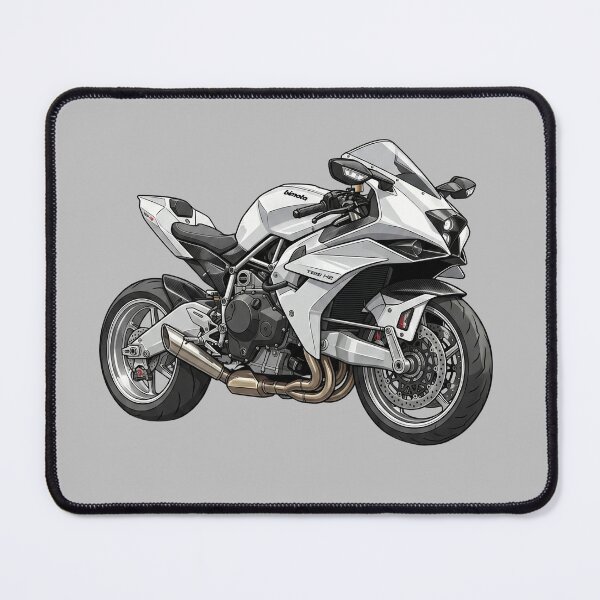 Item preview, Bimota Tesi H2 White Supercharged Italian Superbike Illustration designed and sold by Motorline44.