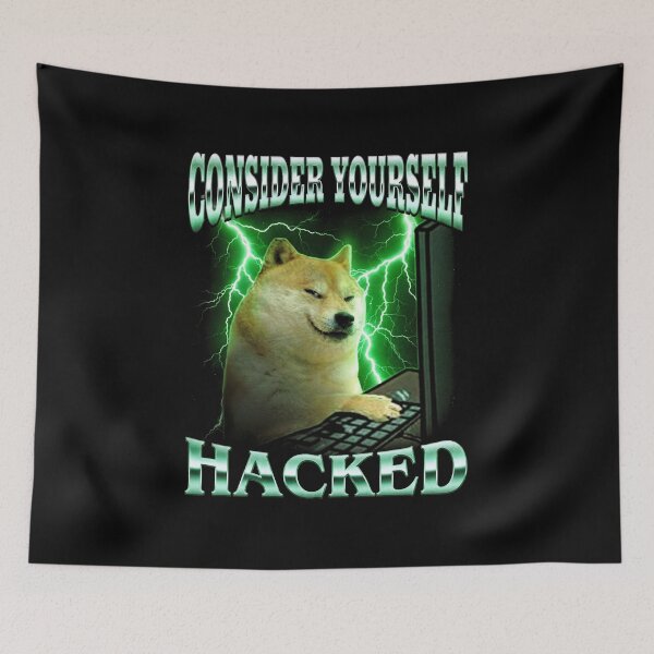 Item preview, Shiba Inu Hacker Shirt Funny Dog Meme T-Shirt Consider Yourself Hacked Tee Cyber Security Tech Humor Top Gift for Programmer Coder[Black Shirt Only] designed and sold by Off-Road-Zone.