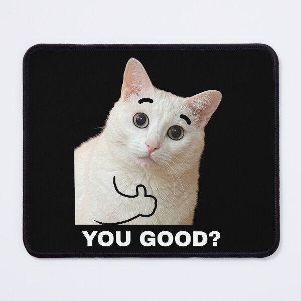 Item preview, You Good Cat Shirt Funny White Cat Meme T-Shirt Thumbs Up Cat Tee Relatable Humor Shirt Cat Lover Gift Sarcastic Cat Top [Black Shirt Only] designed and sold by Off-Road-Zone.