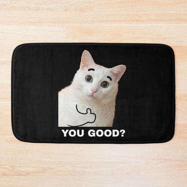 Item preview, You Good Cat Shirt Funny White Cat Meme T-Shirt Thumbs Up Cat Tee Relatable Humor Shirt Cat Lover Gift Sarcastic Cat Top [Black Shirt Only] designed and sold by Off-Road-Zone.