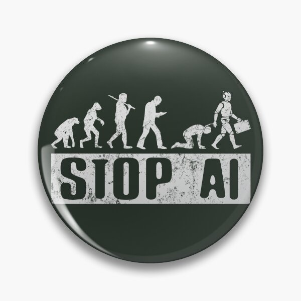 Item preview, No AI / Anti-AI Symbol - STOP AI designed and sold by Frank J. Art.