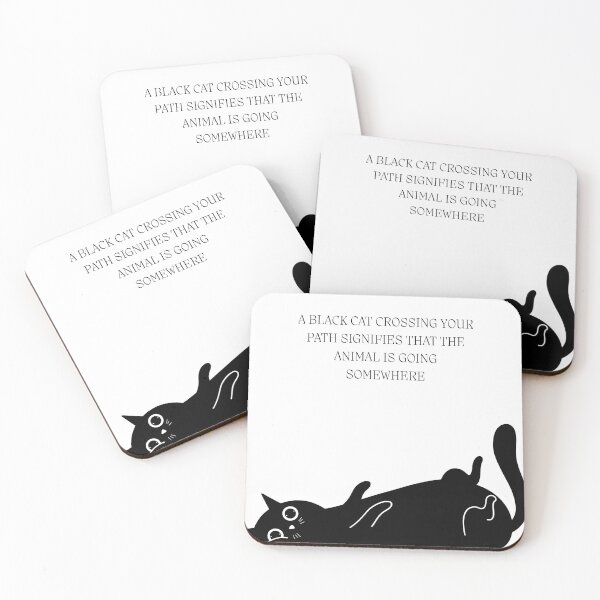 Item preview, A black cat crossing your path means the animal is going somewhere. designed and sold by roma252.
