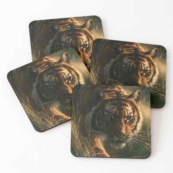 Item preview, Tiger Stalking Prey Through Jungle Grass, Wildlife designed and sold by GuildedWordGraphics.