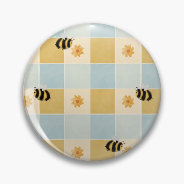 Item preview, Busy Bee Checks | Hand-Drawn Bumblebee Checkerboard Pattern designed and sold by WEBiC-ART Creative Studio.
