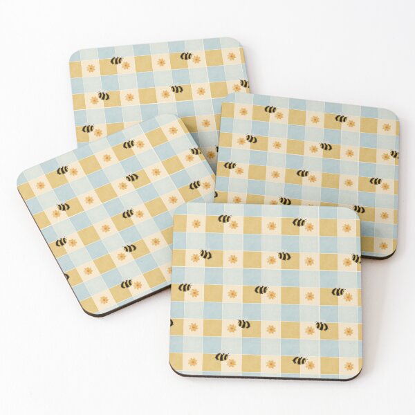 Item preview, Busy Bee Checks | Hand-Drawn Bumblebee Checkerboard Pattern designed and sold by WEBiC-ART Creative Studio.