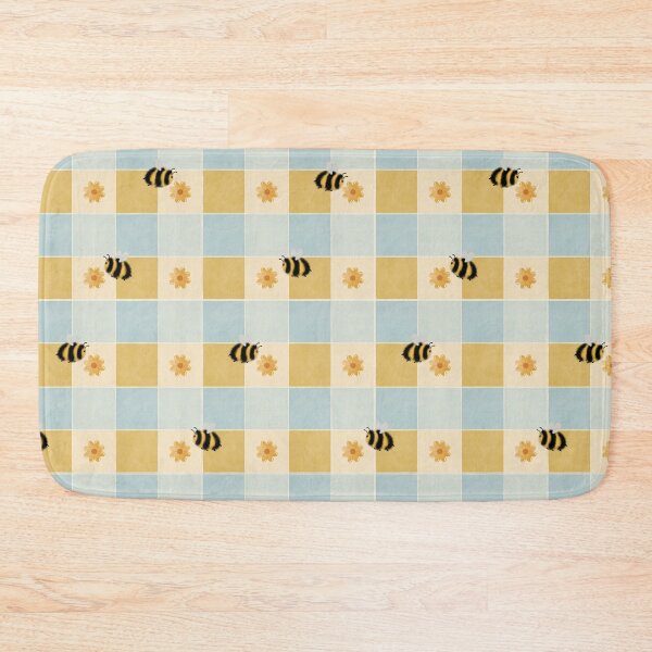 Item preview, Busy Bee Checks | Hand-Drawn Bumblebee Checkerboard Pattern designed and sold by WEBiC-ART Creative Studio.