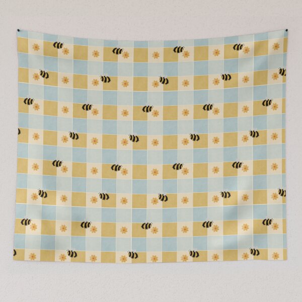 Item preview, Busy Bee Checks | Hand-Drawn Bumblebee Checkerboard Pattern designed and sold by WEBiC-ART Creative Studio.