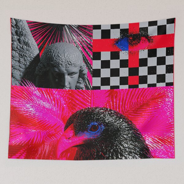 Item preview, Neon Gothic Raven Angel Collage designed and sold by bubblegoth.