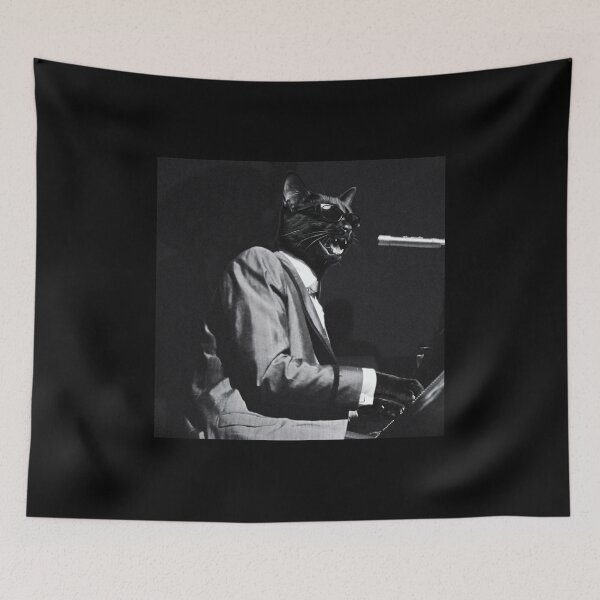 Item preview, Funny Cat Shirt Jazz Cat T-Shirt Piano Playing Cat in Suit Tee Cool Music Lover Gift Cool Cat Meme Shirt Musician Tee Singer Shirt designed and sold by Off-Road-Zone.