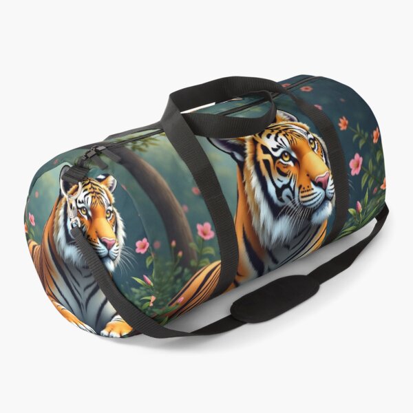 Item preview, Majestic Bengal Tiger in Bloom | Whimsical Wildlife Floral Illustration designed and sold by PrincessJStudio.