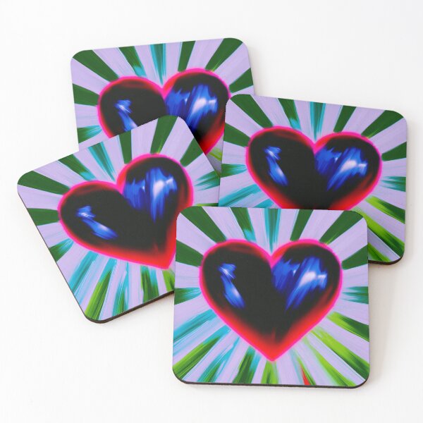 Item preview, Neon Psychedelic Heart Radiant Burst designed and sold by bubblegoth.