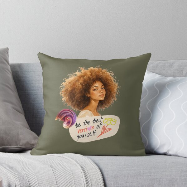 Item preview, Be The Best Version Of Yourself – Watercolor Curly Hair Woman designed and sold by Sarah'sCreativeLab.
