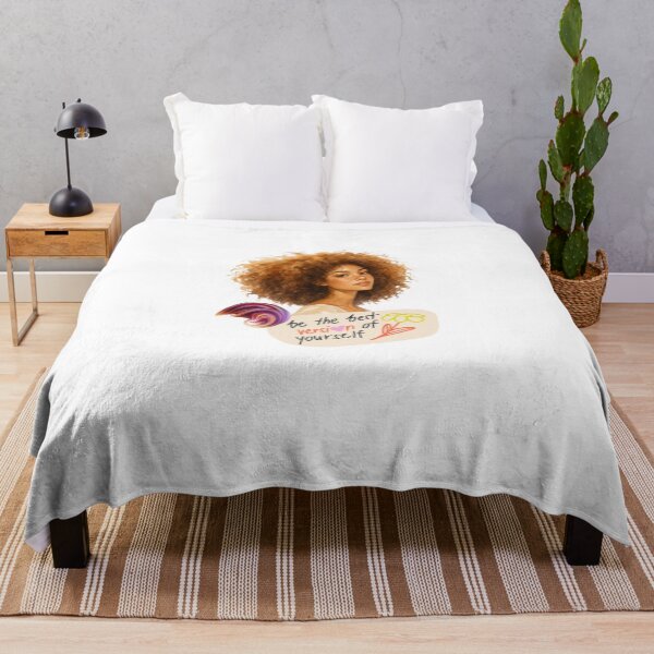 Item preview, Be The Best Version Of Yourself – Watercolor Curly Hair Woman designed and sold by Sarah'sCreativeLab.