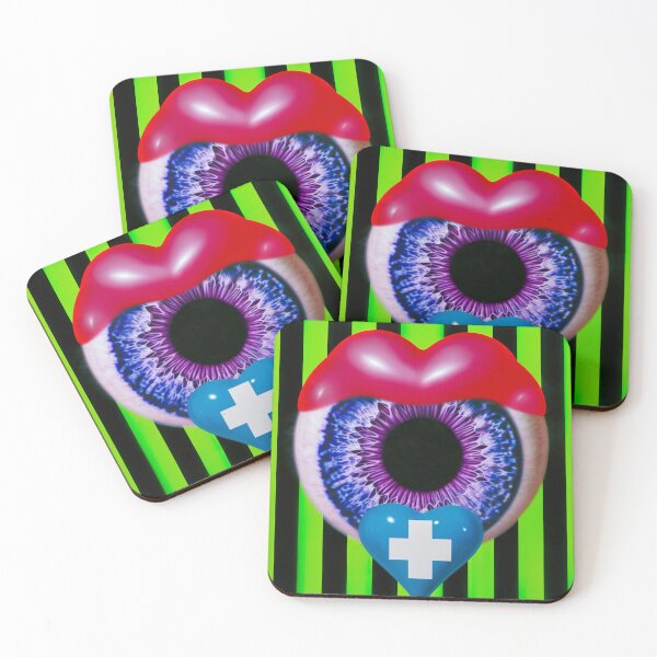 Item preview, Neon Surreal Eye With Healing Heart designed and sold by bubblegoth.