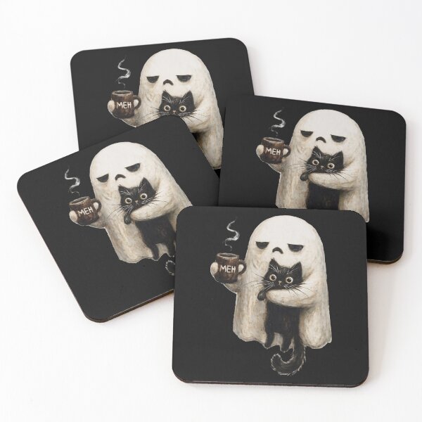 Item preview, Ghost Cat Spooky Black Cat Funny Halloween Coffee Lover designed and sold by jackelmbradyt.