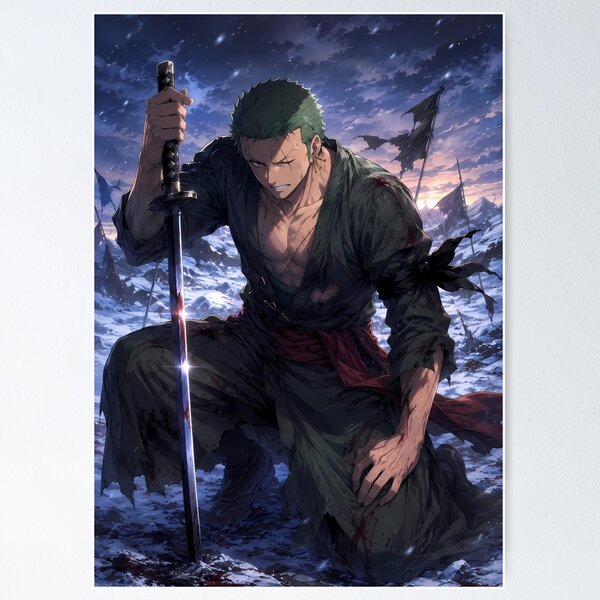 Item preview, Roronoa Zoro One Piece Solemn Snowfall Endurance designed and sold by mildaclairmo.