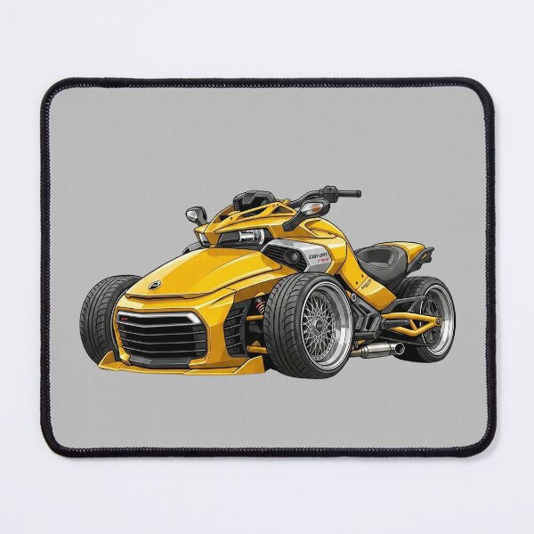 Item preview, Can-Am Spyder F3 Yellow 3-Wheeler Trike Roadster Illustration designed and sold by Motorline44.
