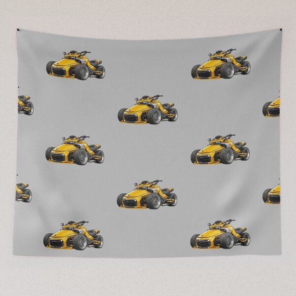 Item preview, Can-Am Spyder F3 Yellow 3-Wheeler Trike Roadster Illustration designed and sold by Motorline44.