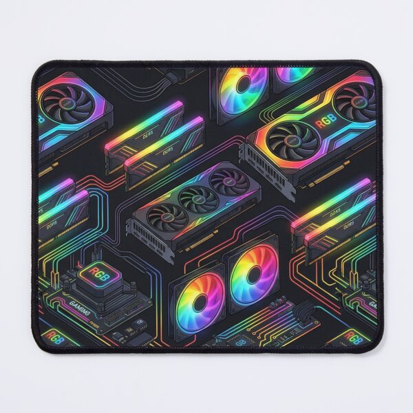 Item preview, Rainbow RGB Computer Hardware Pattern Desk Mat designed and sold by DarklineLab.