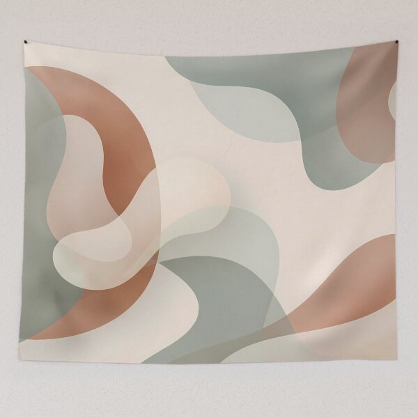 Item preview, Minimalist Sage Green Terracotta Abstract Wave Art designed and sold by ART ATTACK ZONE.