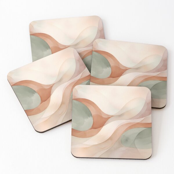 Item preview, 1 Minimalist Sage Green Terracotta Abstract Wave Art designed and sold by ART ATTACK ZONE.