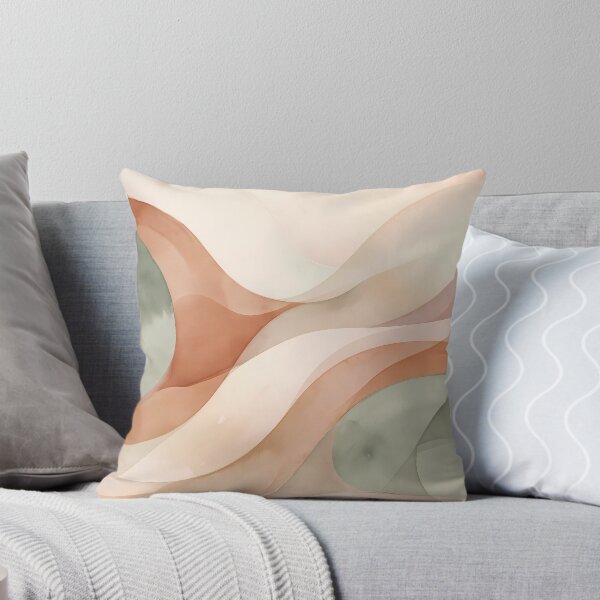Item preview, 1 Minimalist Sage Green Terracotta Abstract Wave Art designed and sold by ART ATTACK ZONE.