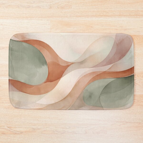 Item preview, 1 Minimalist Sage Green Terracotta Abstract Wave Art designed and sold by ART ATTACK ZONE.