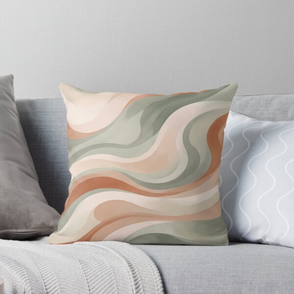 Item preview, 2 Minimalist Sage Green Terracotta Abstract Wave Art designed and sold by ART ATTACK ZONE.