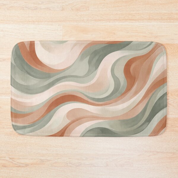 Item preview, 2 Minimalist Sage Green Terracotta Abstract Wave Art designed and sold by ART ATTACK ZONE.