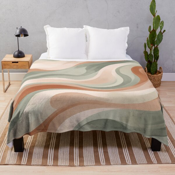 Item preview, 2 Minimalist Sage Green Terracotta Abstract Wave Art designed and sold by ART ATTACK ZONE.