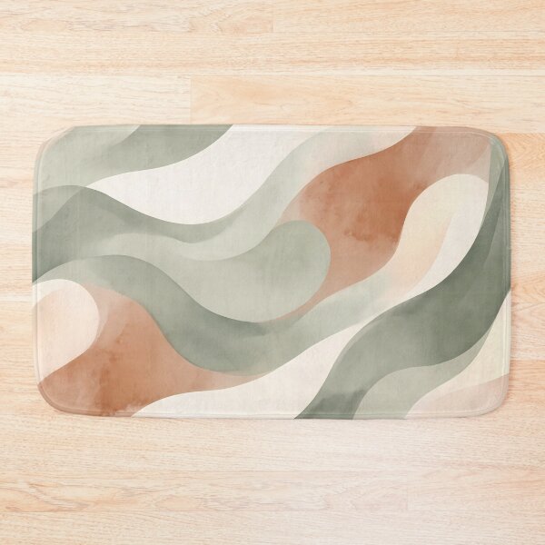 Item preview, 3 Minimalist Sage Green Terracotta Abstract Wave Art designed and sold by ART ATTACK ZONE.