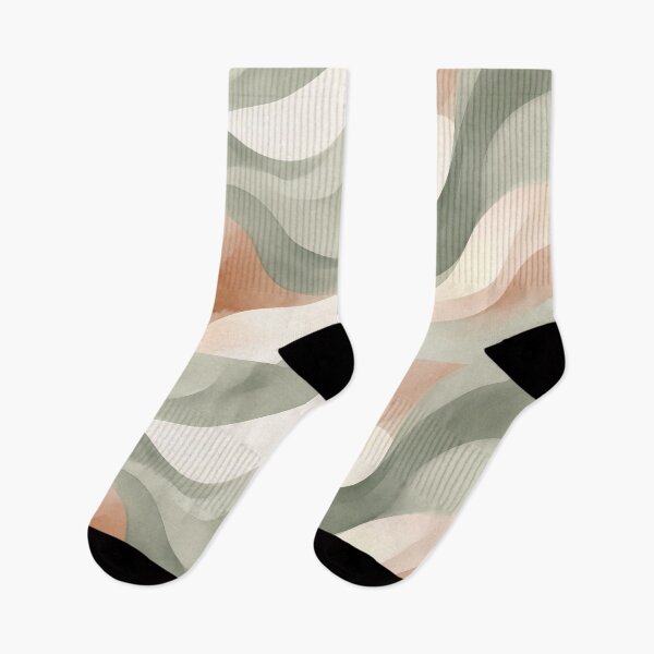 Item preview, 3 Minimalist Sage Green Terracotta Abstract Wave Art designed and sold by ART ATTACK ZONE.