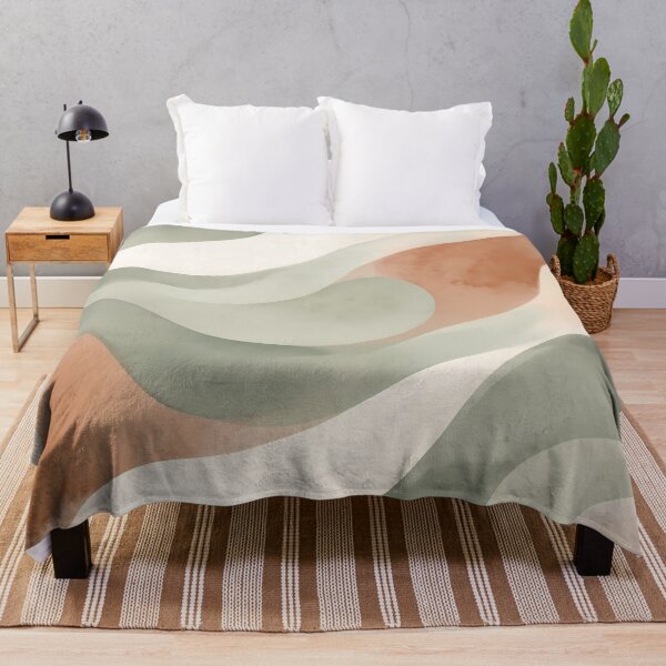 Item preview, 3 Minimalist Sage Green Terracotta Abstract Wave Art designed and sold by ART ATTACK ZONE.