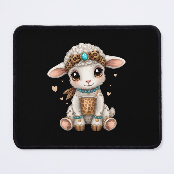 Item preview, Cute Baby Lamb Leopard Iced Coffee Aesthetic designed and sold by Oddifys.