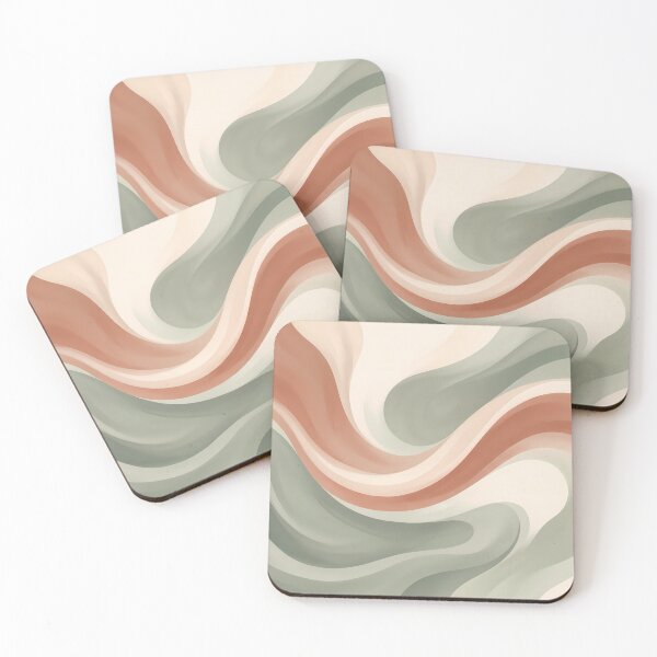 Item preview, April Minimalist Sage Green Terracotta Abstract Wave Art designed and sold by ART ATTACK ZONE.