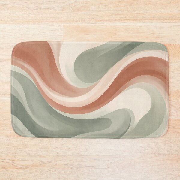 Item preview, April Minimalist Sage Green Terracotta Abstract Wave Art designed and sold by ART ATTACK ZONE.