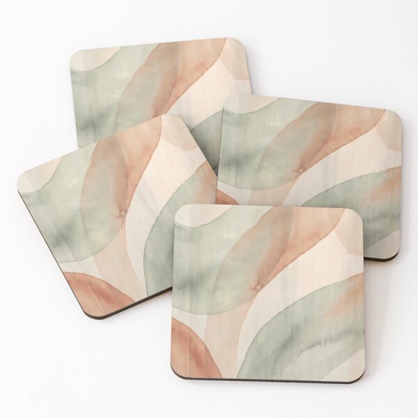 Item preview, December Minimalist Sage Green Terracotta Abstract Wave Art designed and sold by ART ATTACK ZONE.
