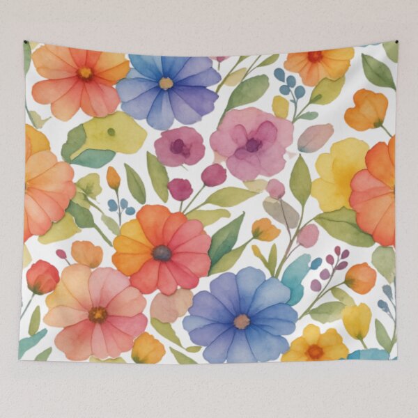 Item preview, Whimsical Watercolor Wildflower Meadow designed and sold by Rekline.