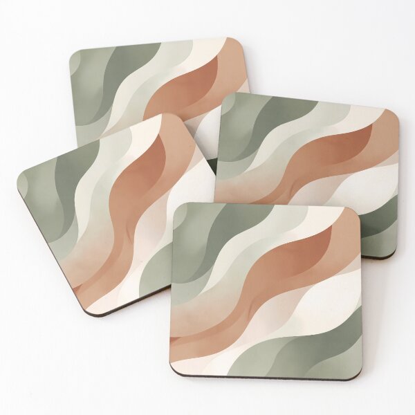 Item preview, MEXICO Minimalist Sage Green Terracotta Abstract Wave Art designed and sold by ART ATTACK ZONE.