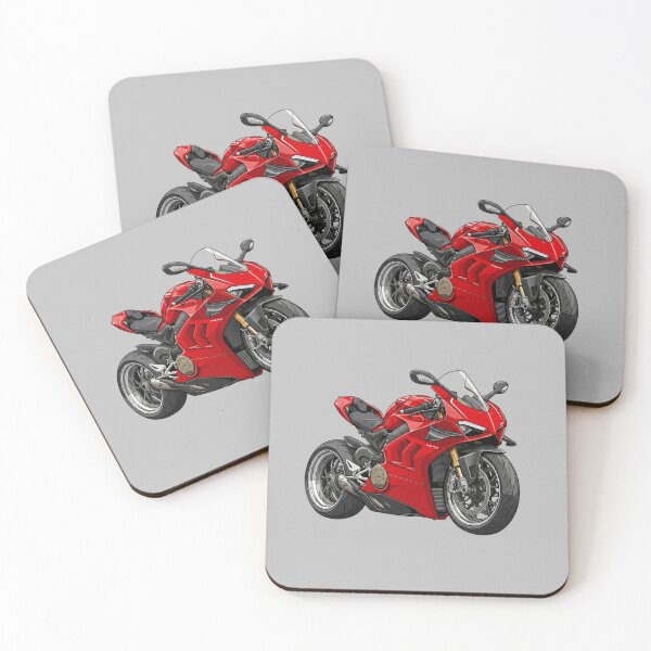 Item preview, Ducati Panigale V4 R Red Superbike Motorcycle Illustration designed and sold by Motorline44.