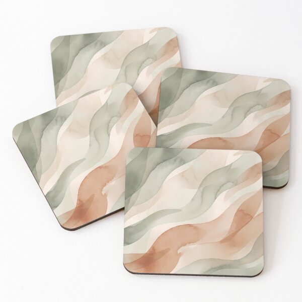 Item preview, Italy Minimalist Sage Green Terracotta Abstract Wave Art designed and sold by ART ATTACK ZONE.