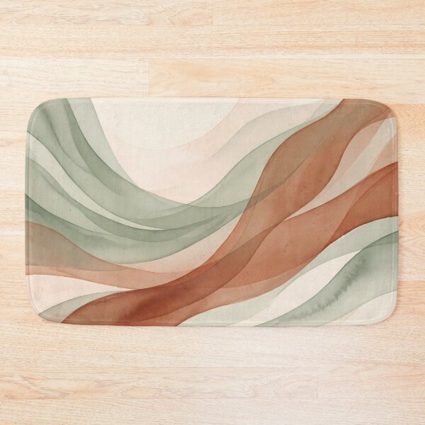 Item preview, Bulgary Minimalist Sage Green Terracotta Abstract Wave Art designed and sold by ART ATTACK ZONE.