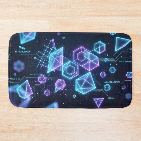 Item preview, Futuristic Cyberpunk Neon Grid Tech Interface Art designed and sold by ART ATTACK ZONE.