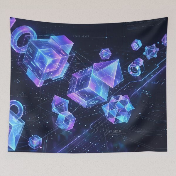 Item preview, LOVE Futuristic Cyberpunk Neon Grid Tech Interface Art designed and sold by ART ATTACK ZONE.