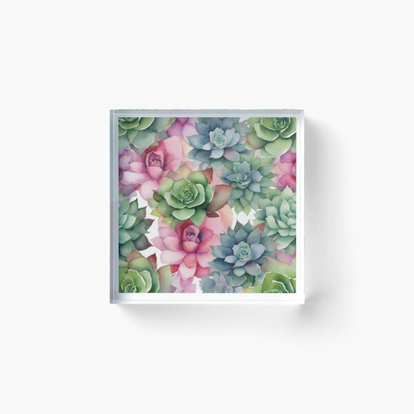 Item preview, Vibrant Watercolor Succulent Garden designed and sold by Rekline.