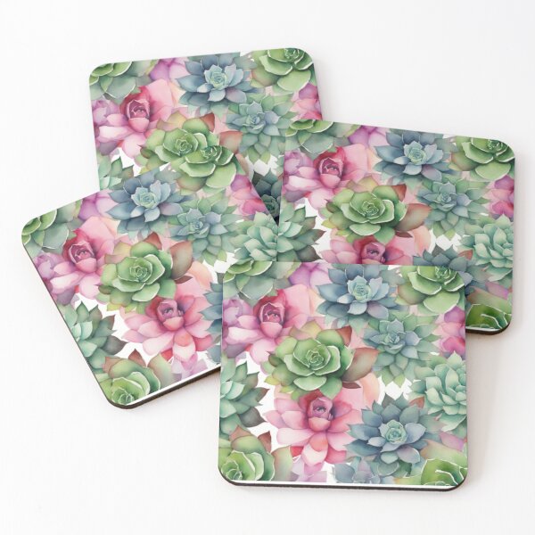 Item preview, Vibrant Watercolor Succulent Garden designed and sold by Rekline.