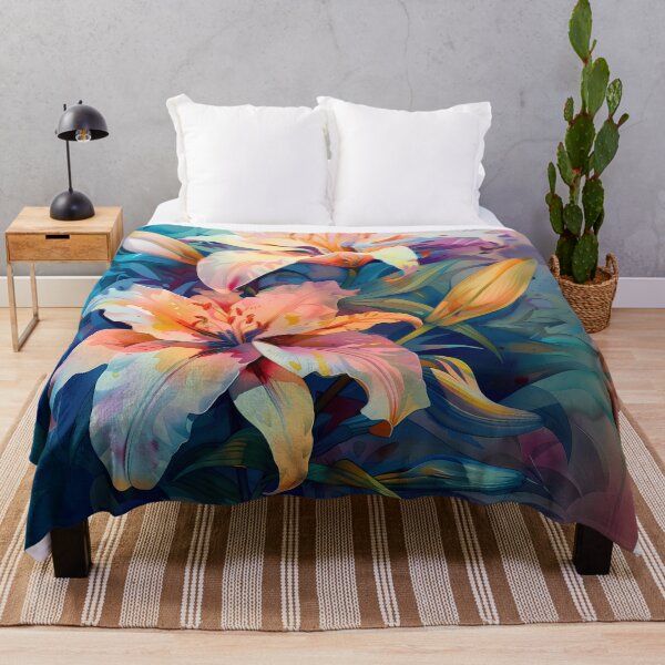Item preview, Vibrant Abstract Lilies | Digital Art Flower Wall Decor designed and sold by TwoPeas Workshop.